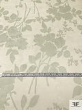Floral Silhouette Printed Silk Organza - Sage / Pastel Light Green