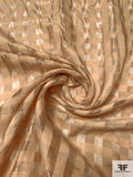 Gingham Plaid Woven Metallic Silk Organza - Golden Tan