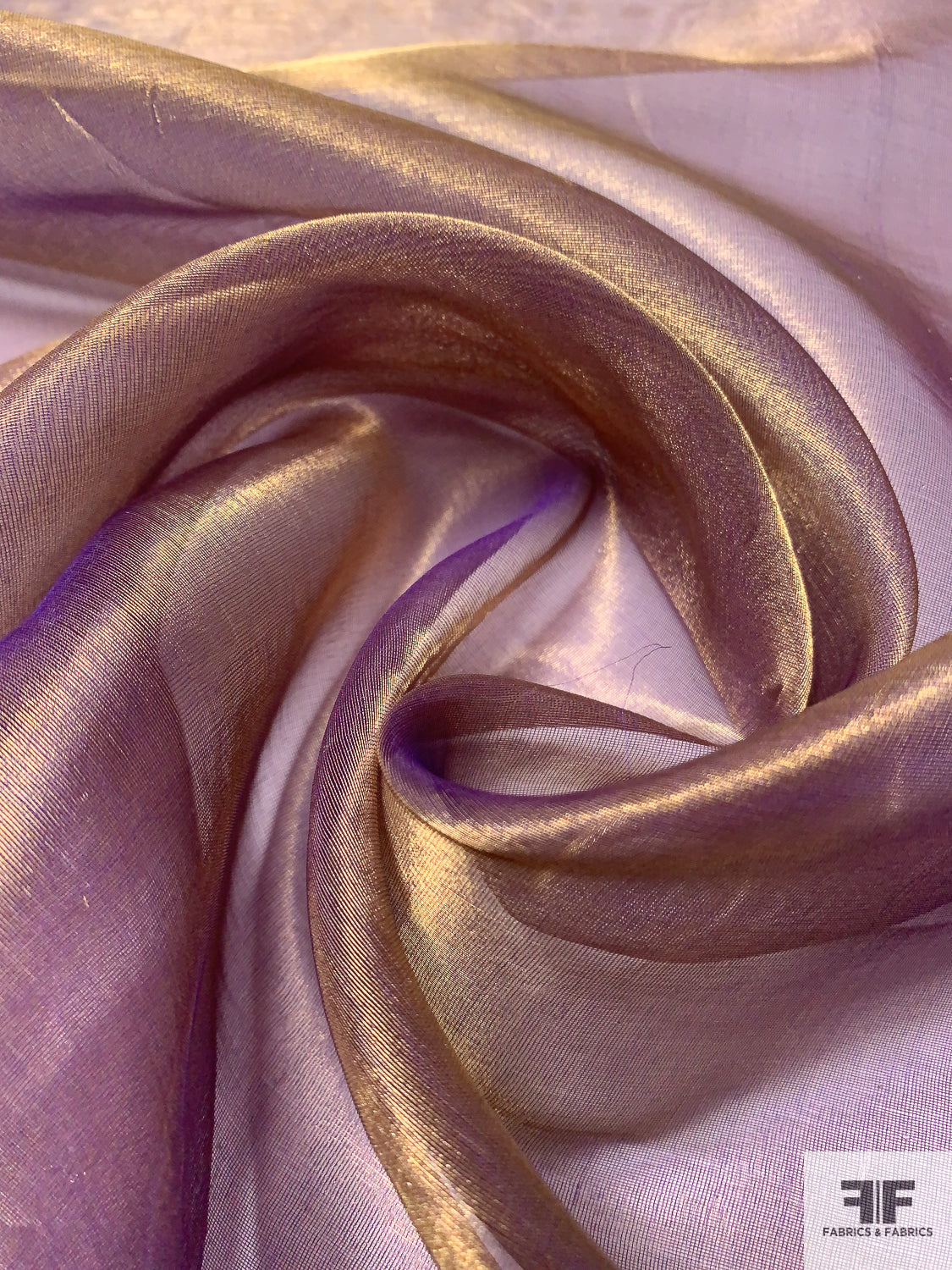 Solid Metallic Lamé Silk Organza - Pink/Gold