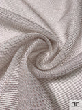Textured Horizontal Metallic Striped Embroidered Polyester Organza - Off-White / Rose Gold / Silver