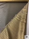 Diamond Dot Metallic Brocade - Black / Gold / Grey