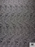 Paisley Pattern Brocade - Black / Grey