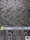 Paisley Pattern Brocade - Black / Grey