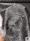 Paisley Pattern Brocade - Black / Grey