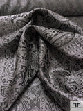 Paisley Pattern Brocade - Black / Grey