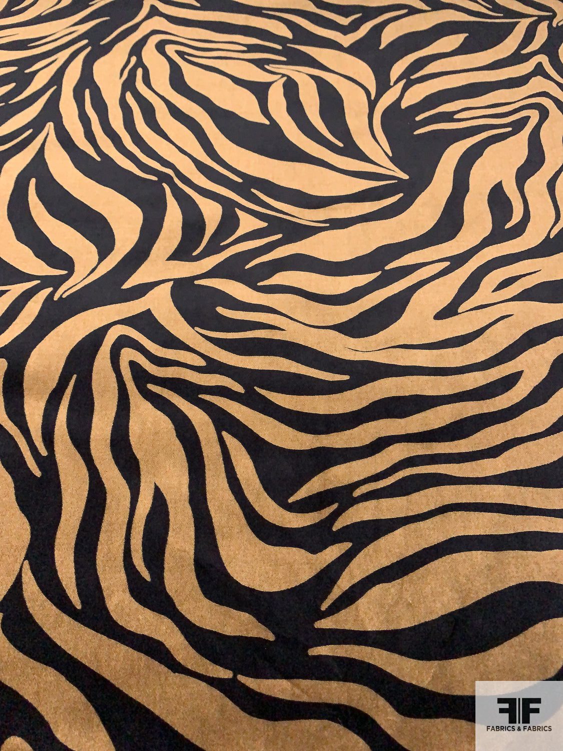 Italian Animal Pattern Inspired Printed Cotton Velveteen - Black / Soft Brown