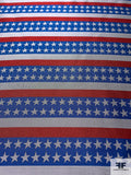 Patriotic US Flag Inspired Brocade - Red / Silver-Grey / Blue
