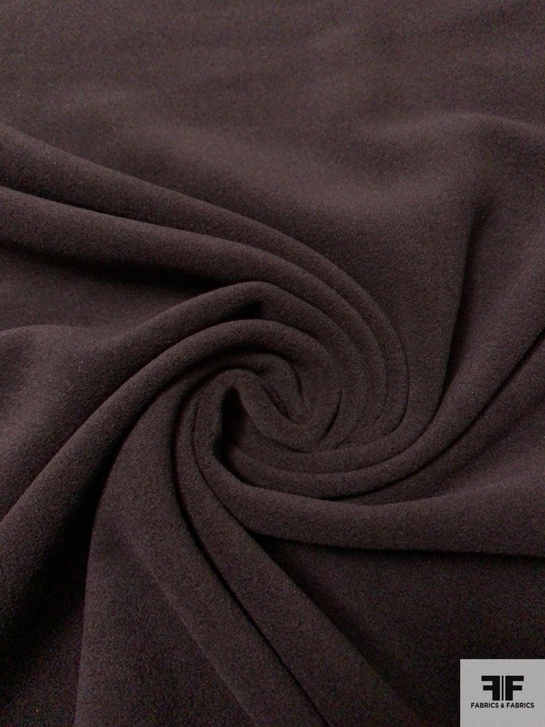 Italian Solid Soft Wool Blend Coating Brown Eggplant FABRICS & FABRICS Fabrics & Fabrics