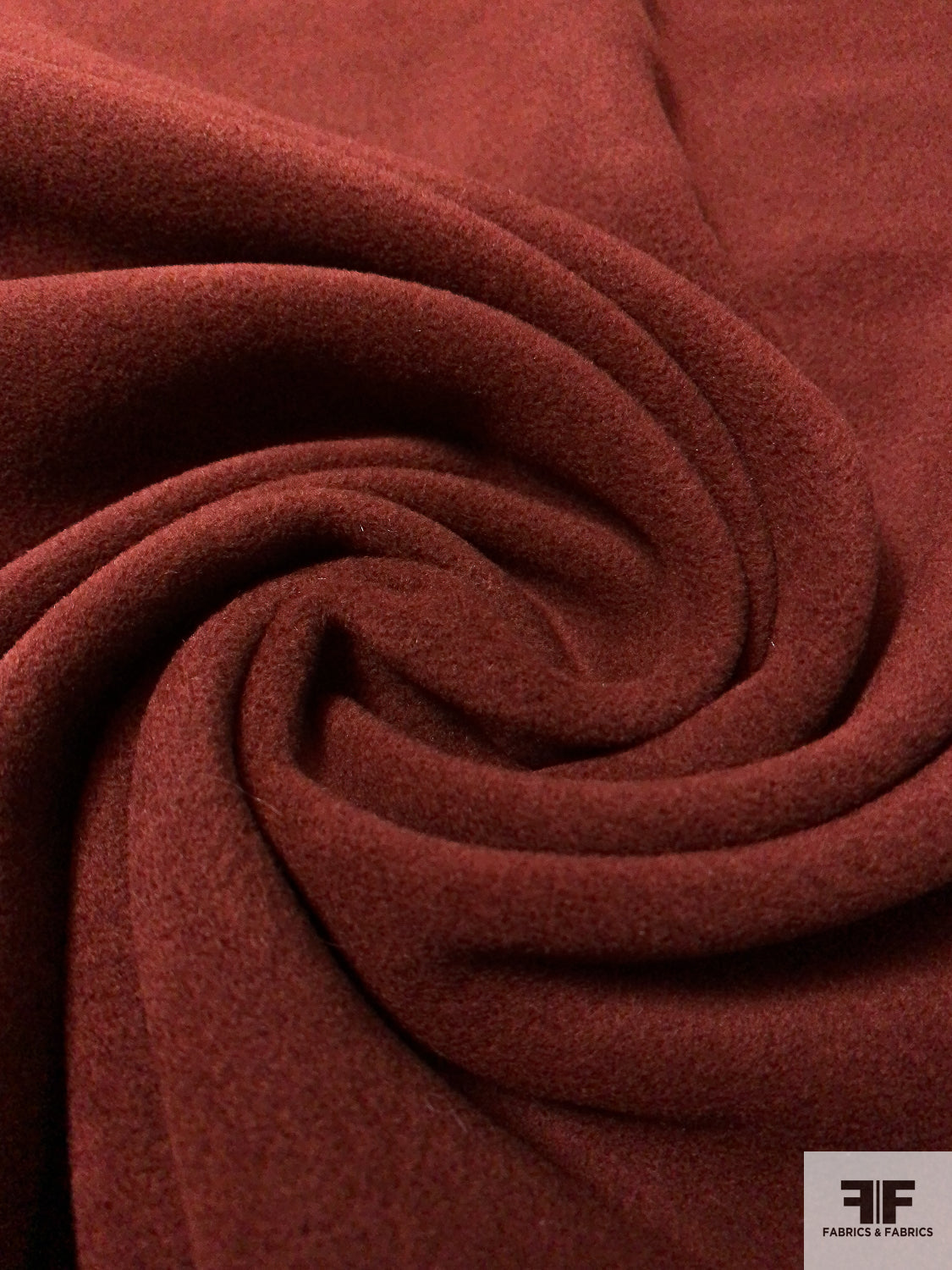 Italian Solid Soft Wool Blend Coating - Brick Red