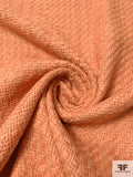 Italian Basketweave Wool Coating - Sandstone Orange