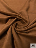 Italian Solid Brushed Wool Coating - Saddle Brown