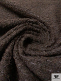 Italian Novelty Sheer Boucle Tweed with Shimmer - Midnight Brown