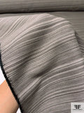 Italian Striped Striations Silk and Wool Blend Suiting - Shades of Grey