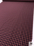 Made in Japan Plaid Cotton Shirting - Maroon / Navy / White