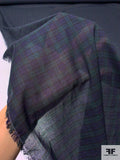 Made in Japan Plaid Cotton Voile - Navy / Evergreen / Black