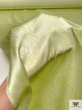 Paisley Printed Silk Charmeuse - Lime / Chamomile Green