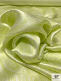 Paisley Printed Silk Charmeuse - Lime / Chamomile Green