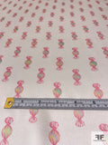 Candy Printed Silk Charmeuse - Pink / Light Ivory