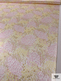 Wavy Animal Pattern Collage Matte-Side Printed Stretch Silk Charmeuse - Baby Pink / Baby Yellow / Light Ochre