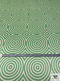 Hypnotic Circles Printed Silk Charmeuse - Pistachio Green / Seafoam