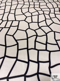 Cracked Concrete Printed Silk Charmeuse - Off-White / Black