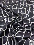 Cracked Concrete Printed Silk Charmeuse - Black / Off-White