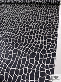 Cracked Concrete Printed Silk Charmeuse - Black / Off-White