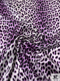 Panther Printed Silk Charmeuse - Orchid Lilac / Black / Off-White