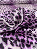 Panther Printed Silk Charmeuse - Orchid Lilac / Black / Off-White