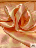 Art Deco Shields Printed Silk Charmeuse - Peach / Macaroon Yellow