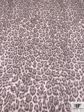 Leopard Printed Stretch Silk Charmeuse - Shades of Taupe