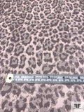 Leopard Printed Stretch Silk Charmeuse - Shades of Taupe