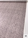 Leopard Printed Stretch Silk Charmeuse - Shades of Taupe