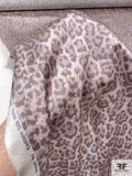 Leopard Printed Stretch Silk Charmeuse - Shades of Taupe