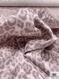 Leopard Printed Stretch Silk Charmeuse - Shades of Taupe