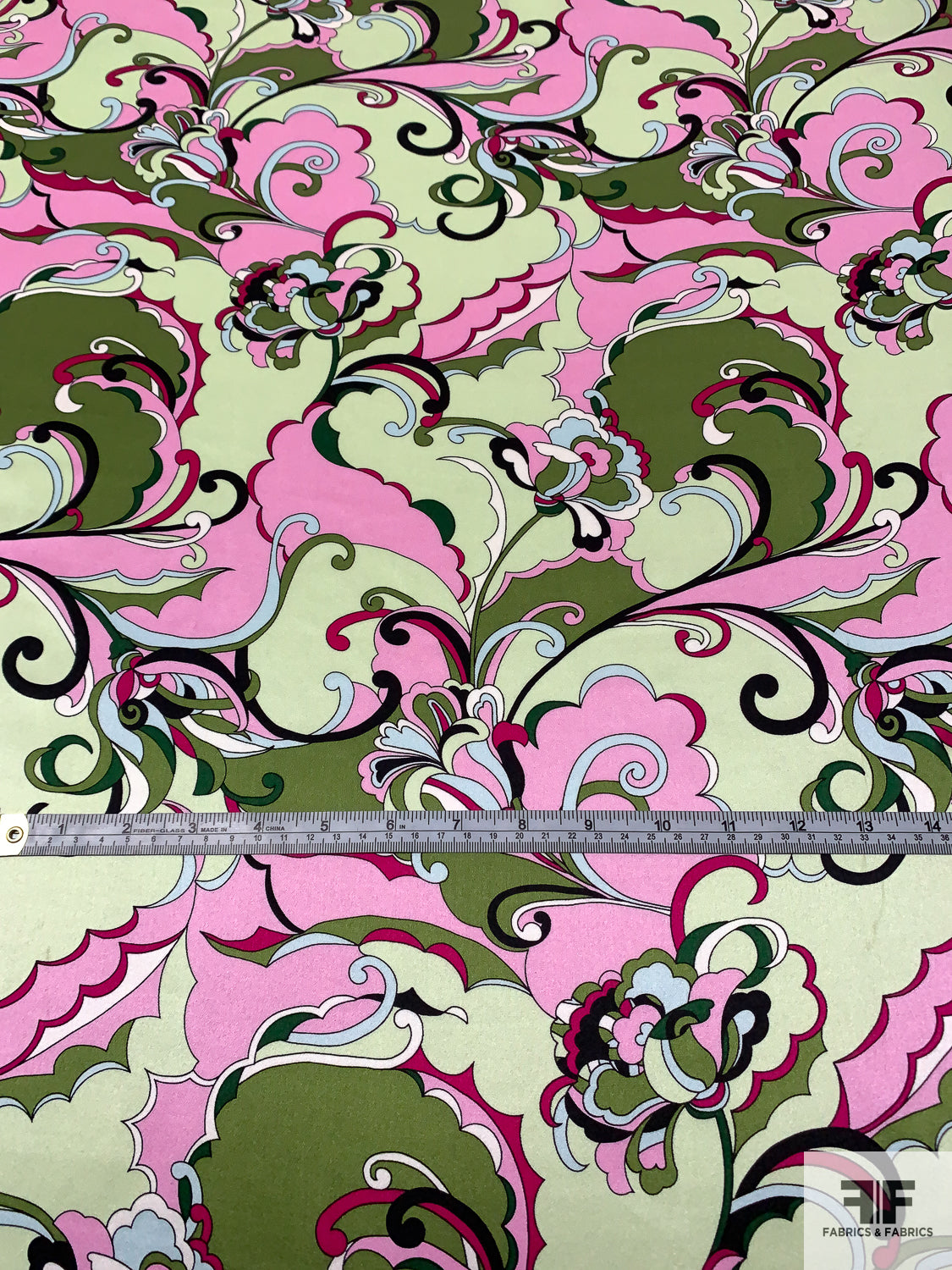 NEW! 100% Silk Chiffon Pucci Inspired Fabric Pink Blue Floral By The Yard
