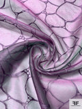 Rock-Inspired Embroidered Silk Organza - Iridescent Purple