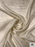 Exotic Sketch Printed Silk Habotai - Light Beige / Grey