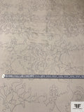 Exotic Sketch Printed Silk Habotai - Light Beige / Grey