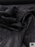 Abstract Jacquard Gauzy Silk Chiffon - Black