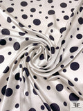 Circles Printed Silk Charmeuse - Off-White / Black