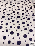 Circles Printed Silk Charmeuse - Off-White / Black