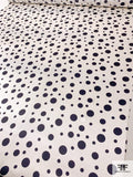 Circles Printed Silk Charmeuse - Off-White / Black