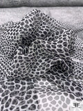 Alligator Skin Printed Silk Chiffon - Black / White