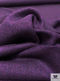Italian Herringbone Wool Suiting - Purple