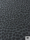 Italian Animal Pattern Printed Double Faced Wool Crepe - Grey / Charcoal