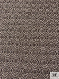 Italian Patterned Cotton-Acrylic Tweed Suiting - Brown / Taupe