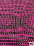 Italian Chanel-Look Tweed Suiting - Hot Pink / Beige / Black