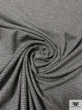 Italian Mini Houndstooth Wool Blend Suiting - Light Grey / Grey / Black
