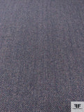 Italian Herringbone Wool Blend Suiting - Taupe / Navy
